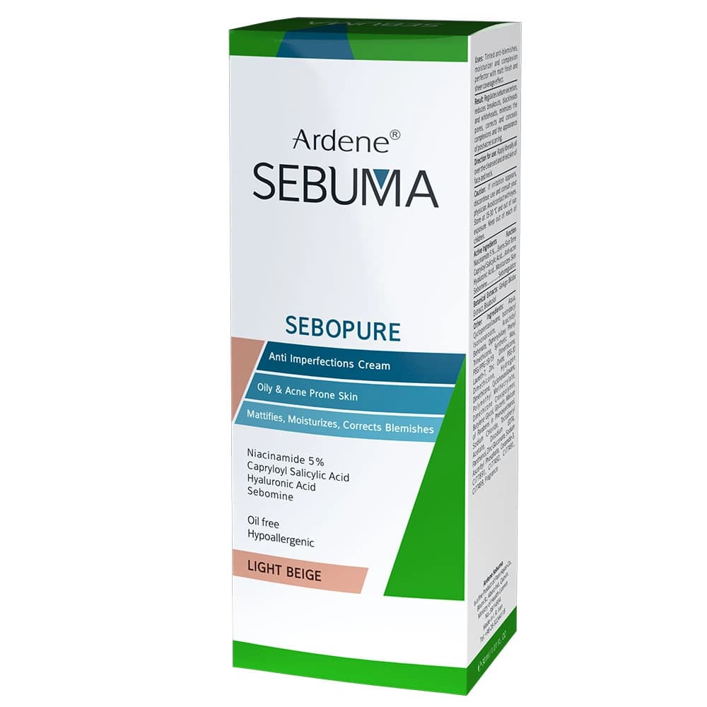کرم رنگی ضد جوش آردن سبوما SEBUPURE بژ روشن حجم 30 میلی لیتر — تصویر ۳