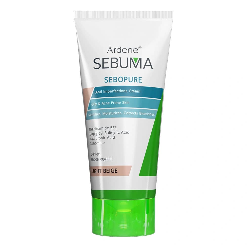 کرم رنگی ضد جوش آردن سبوما SEBUPURE بژ روشن حجم 30 میلی لیتر