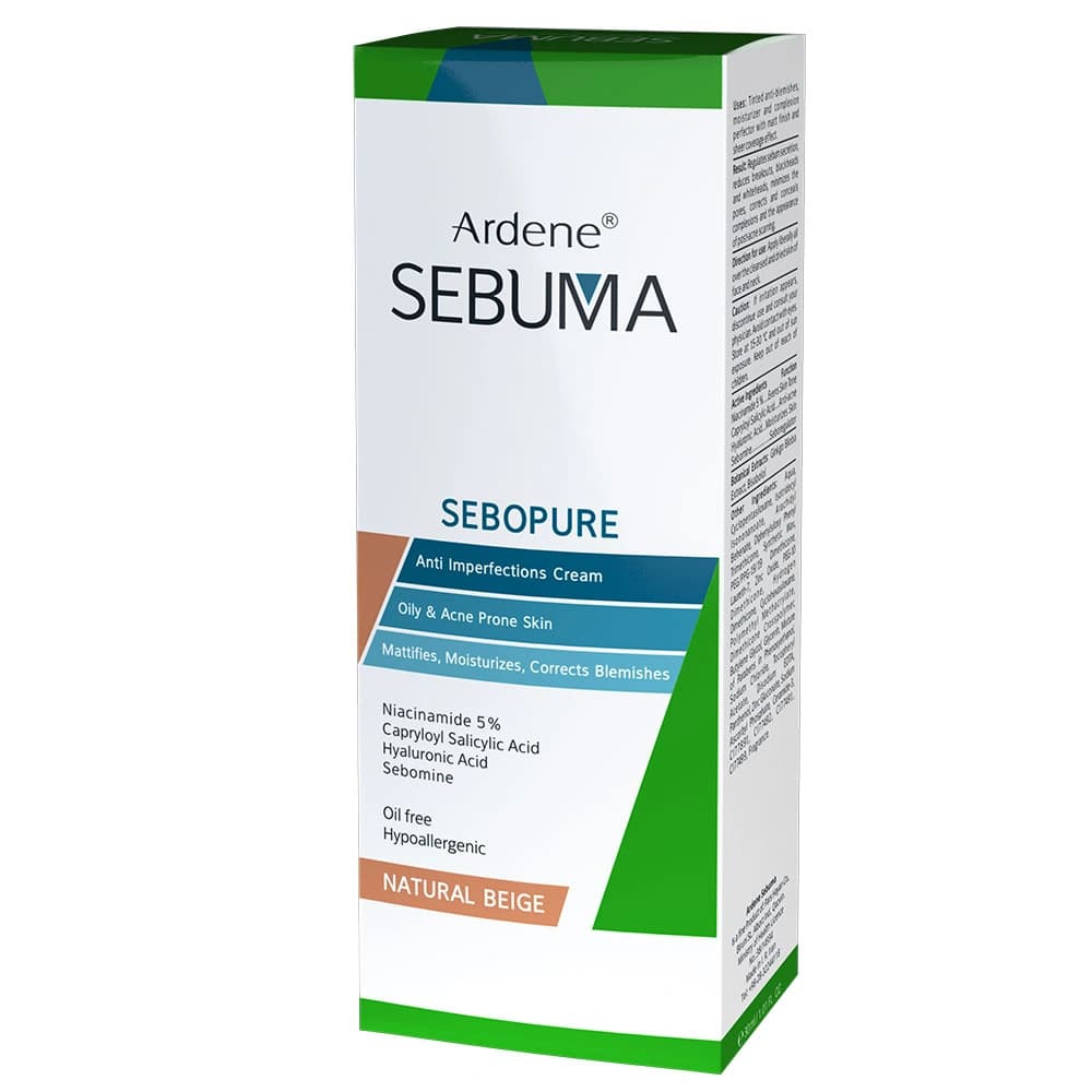 کرم رنگی ضد جوش آردن سبوما SEBUPURE بژ طبیعی حجم 30 میلی لیتر — تصویر ۳