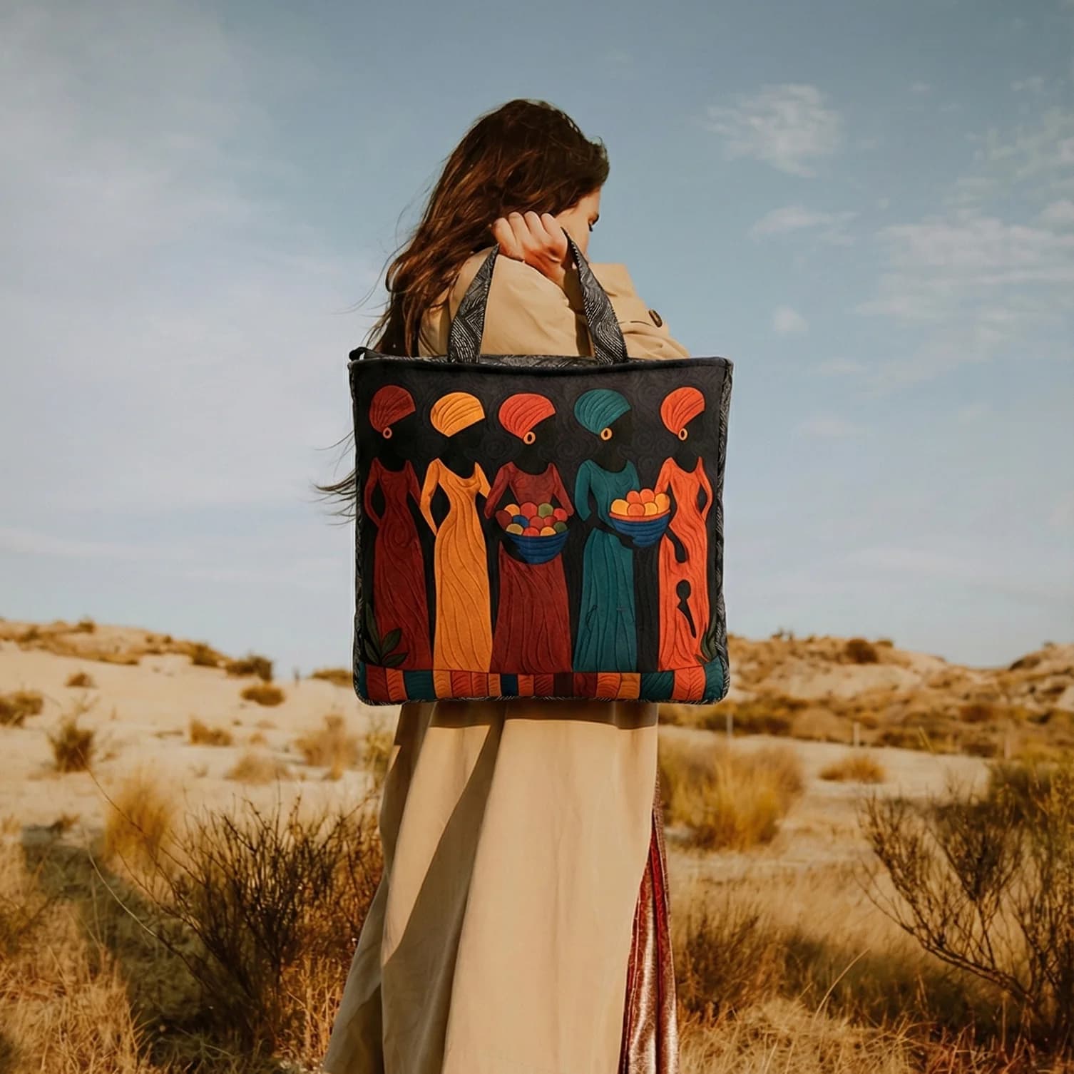 کیف دستی زنانه طرح زنان آفریقایی — تصویر ۲