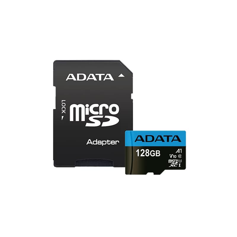 کارت حافظه میکرو اس‌دی ای دیتا 128 گیگابایت سرعت 100MB/s U1 A1 V10