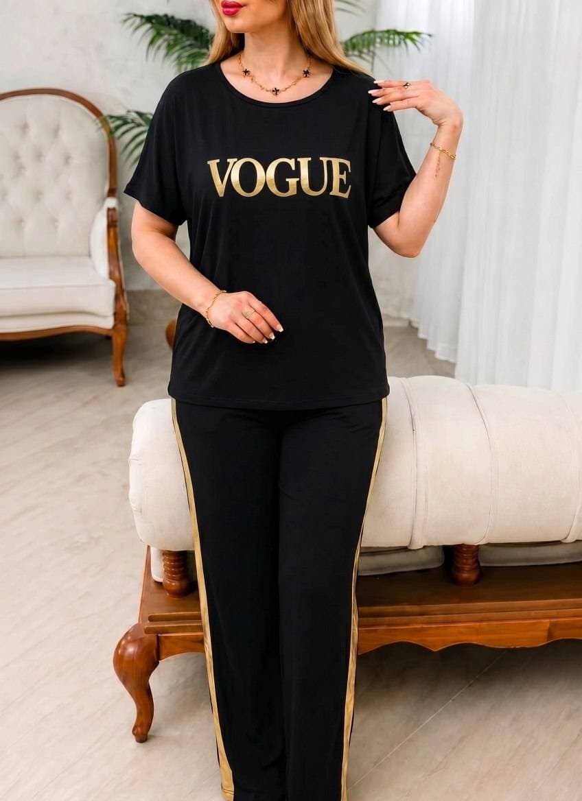 ست تیشرت و شلوار زنانه اسپرت مدل VOGUE پارچه اسپان کش (کد: ۱۸۲۹۶)