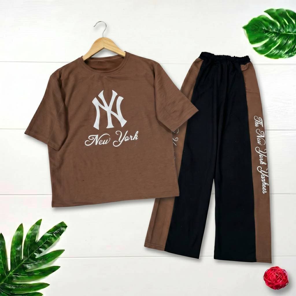ست تیشرت و شلوار زنانه اسپرت پنبه گلکسی مدل NY (کد: ۱۵۷۷۴) — تصویر ۲