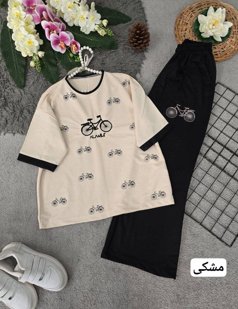 ست تیشرت و شلوار زنانه پنبه گلکسی مدل دوچرخه (کد: ۶۷۶۶) — تصویر ۸