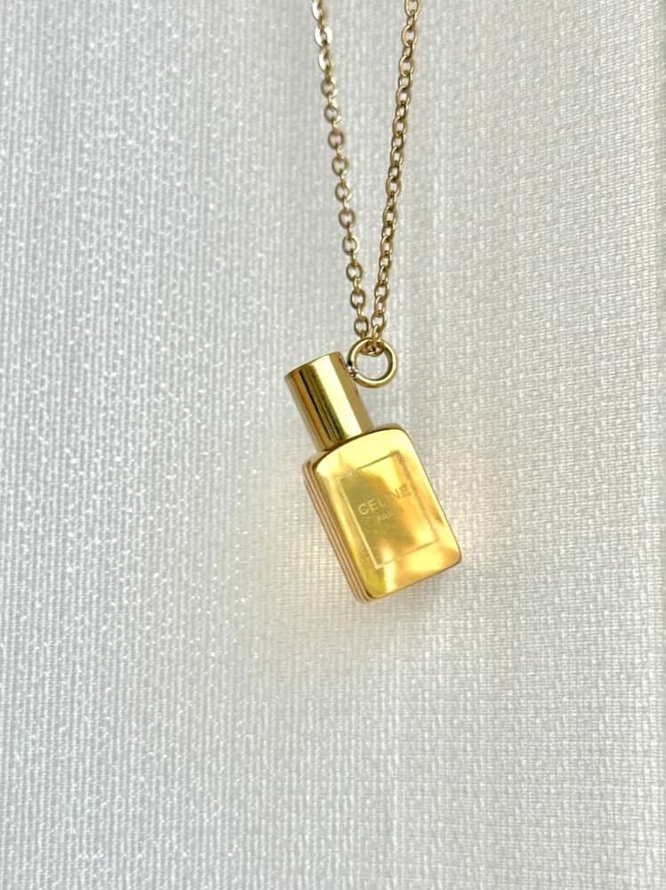 گردنبند استیل طلایی عطر عشق — تصویر ۴