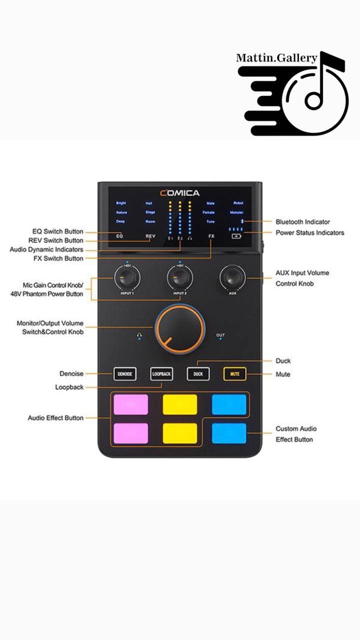 کارت صدا کامیکا پادکست و موزیک COMICA ADCaster C1 — تصویر ۲