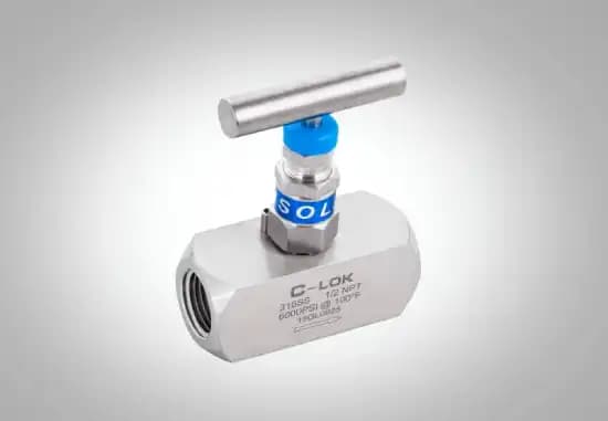 نیدل ولو استیل 316 رزوه‌ای NPT کلاس 6000 PSI برند C-LOK