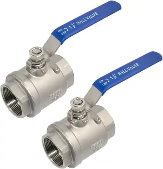 شیر گازی دوتکه استنلس استیل ۳۱۶ دنده‌ای (2PC Ball Valve 1000WOG NPT)