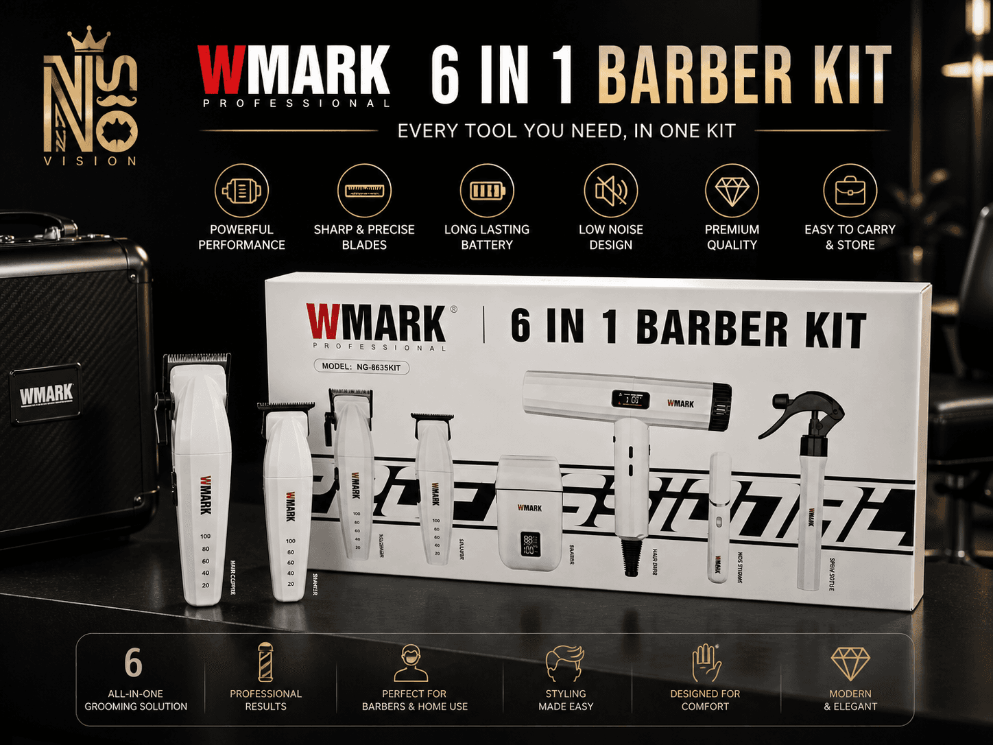 ست کامل اصلاح Wmark 8635kit