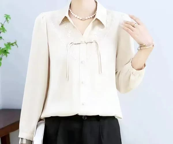 شومیز ساتن زنانه وارداتی کد S24 — تصویر ۲
