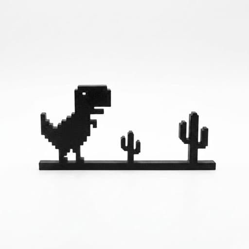 ماکت دکوراتیو بازی دایناسور پیکسلی (Pixel Dino – Chrome Game)