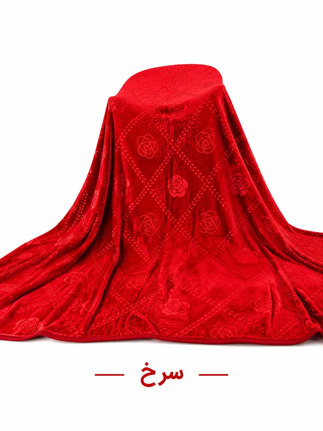 پتو مسافرتی دونفره تک رنگ گل برجسته — تصویر ۶