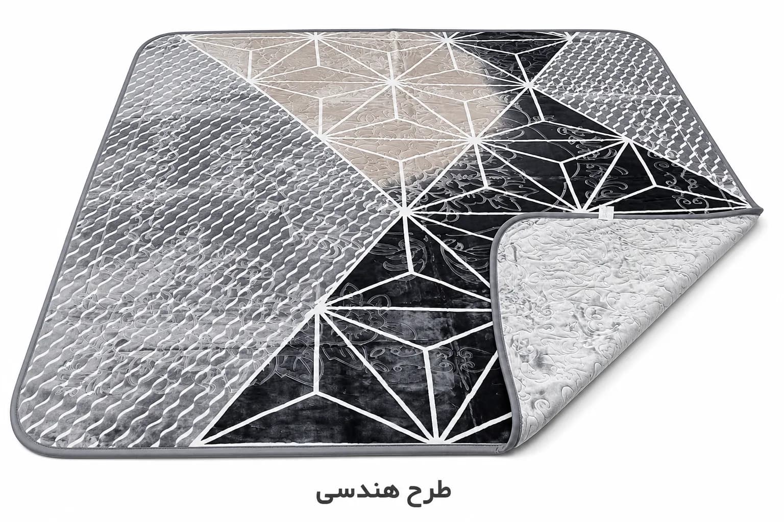 پتو دونفره دورو ابریشم گل برجسته — تصویر ۶