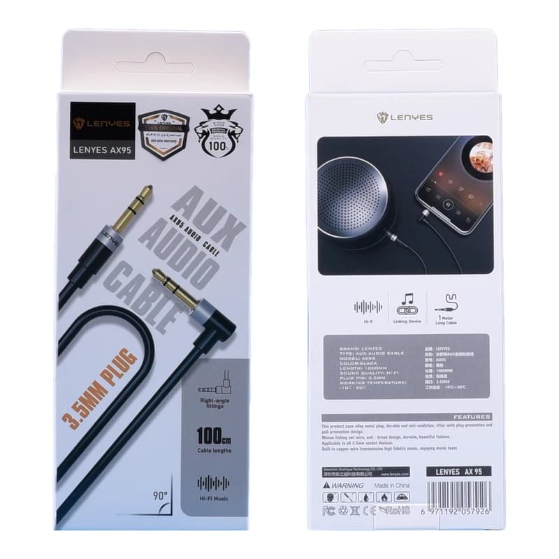 کابل AUX لنیز مدل AX95 طول 1 متر — تصویر ۲