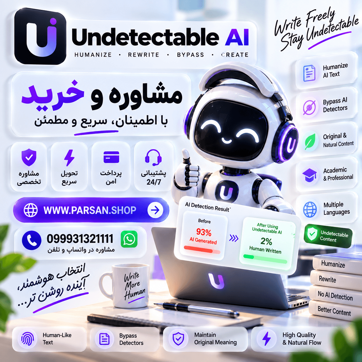 هوش مصنوعی آندتکتبل Undetectable