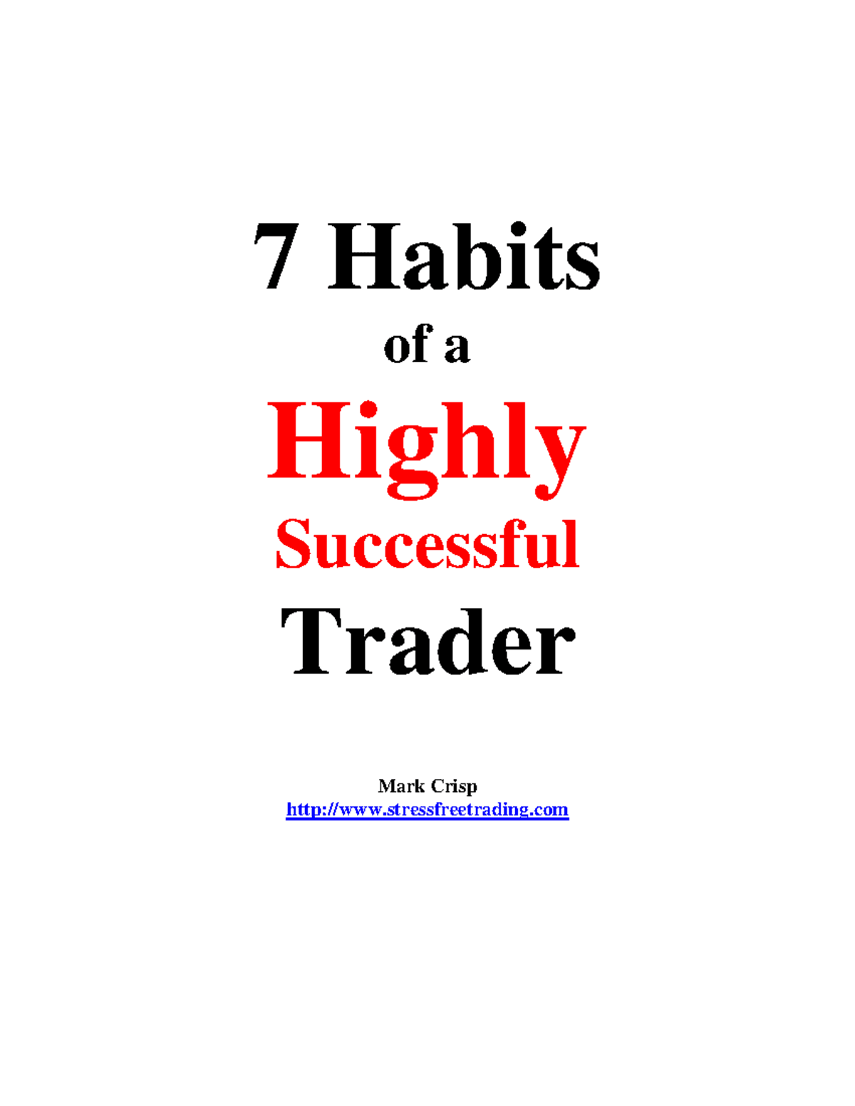 کتاب 7Habits Of A Highly Successful Traders اثر مارک کریسپ نسخه PDF انگلیسی