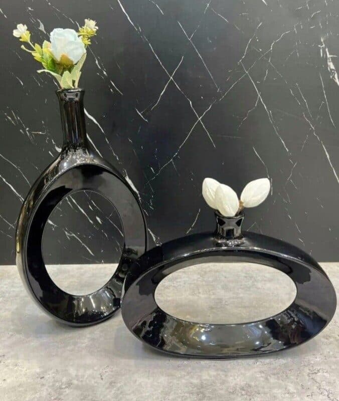 گلدان سرامیکی رونیا مشکی