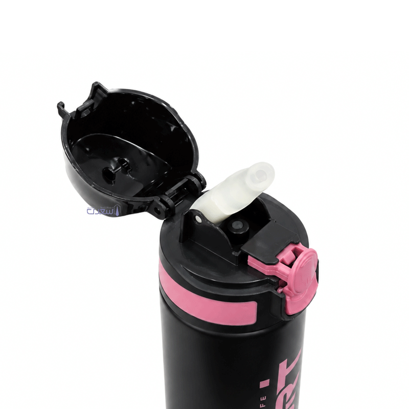 قمقمه نشکن مشکی مات نی دار SPORT EYUN حجم 750ml کد yy611 — تصویر ۳
