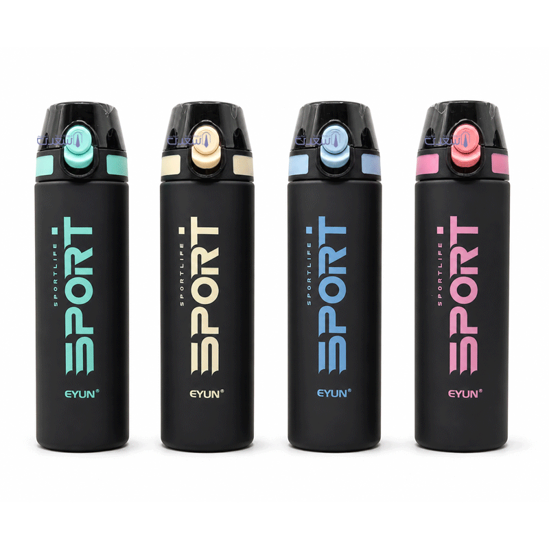 قمقمه نشکن مشکی مات نی دار SPORT EYUN حجم 750ml کد yy611