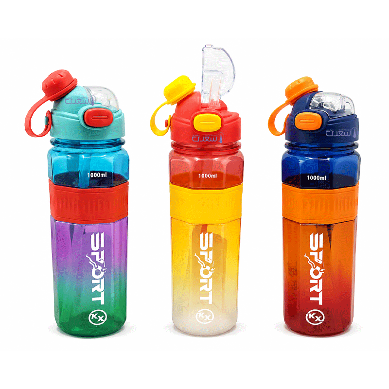 قمقمه شفاف گریپ دار نی دار اسپرت SPORT حجم 1000ml
