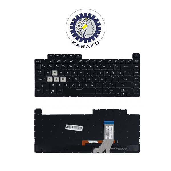 کیبرد لپ تاپ ایسوس ASUS ROG Strix G531G با بک‌لایت و کلید پاور