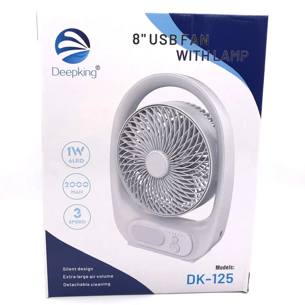 پنکه شارژی دیپکینگ چراغ دار مدل DK-125 — تصویر ۴