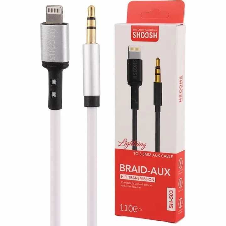کابل تبدیل لایتنینگ به AUX شوش مدل SH-503 طول ۱.۱ متر
