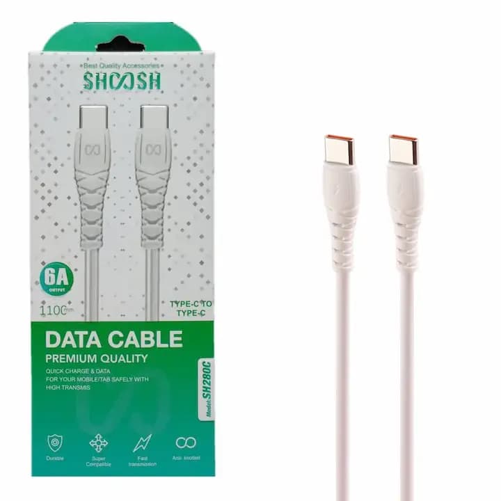 کابل تبدیل USB-C به USB-C شوش مدل SH280 C طول 1.1 متر