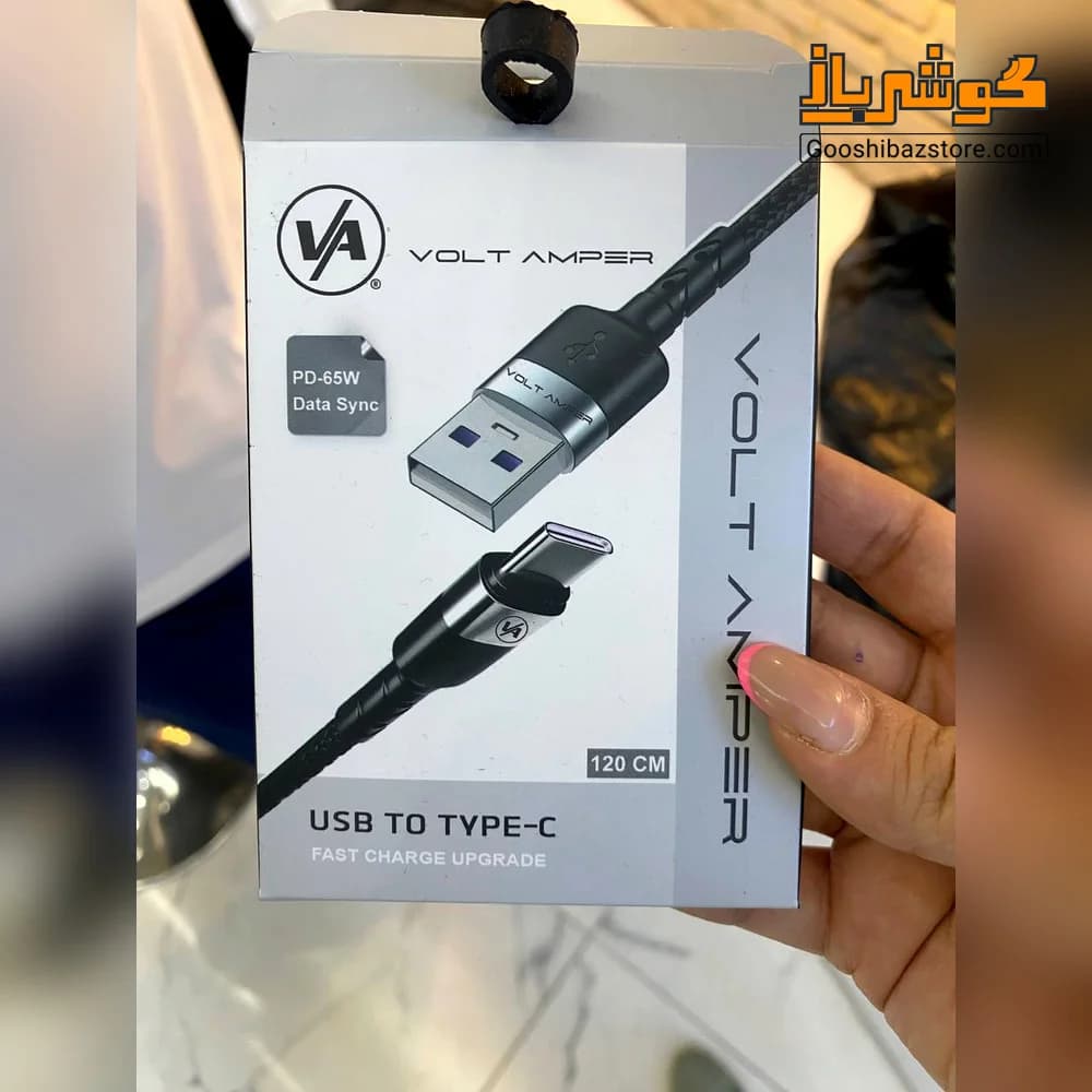 کابل USB به تایپ سی ولت آمپر مدل VA91 — تصویر ۲