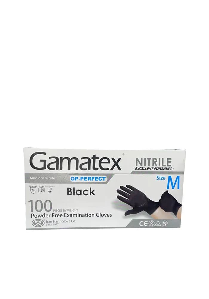 دستکش نیتریل مشکی Gamatex