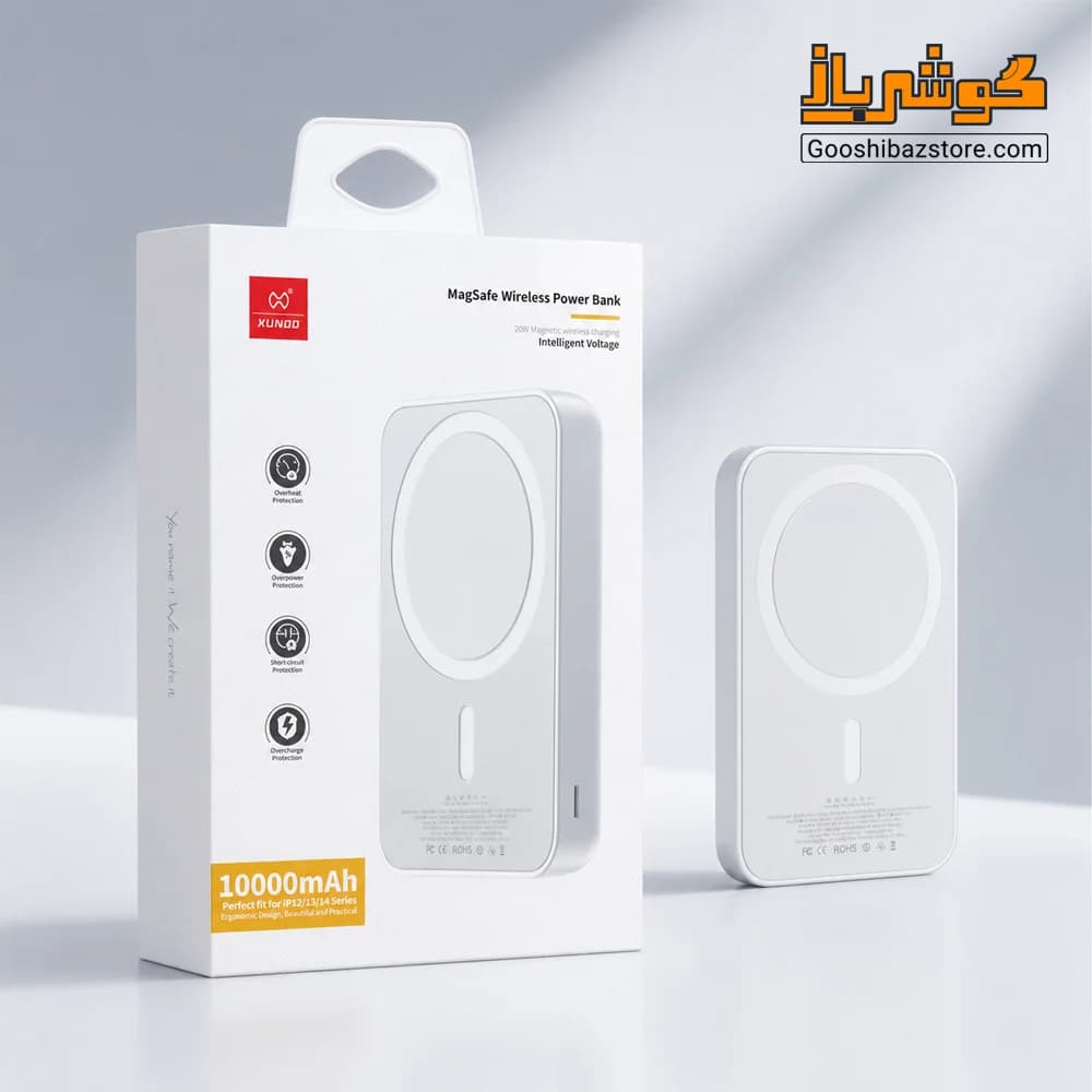 پاوربانک مگنتی ژاند مدل XDCH-047 ظرفیت ۱۰۰۰۰ میلیآمپرساعت