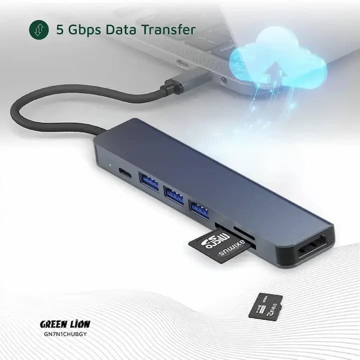 هاب 7 در 1 USB-C گرین لاین مدل GN7N1CHUB با HDMI 4K