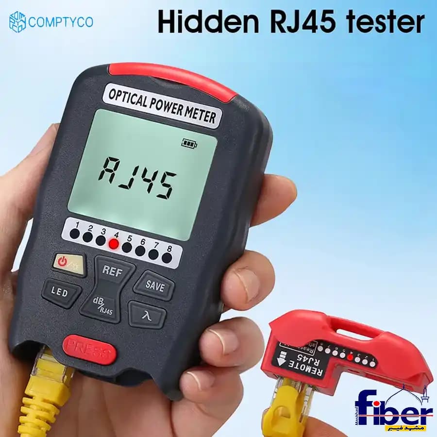 پاورمتر فیبر نوری COMPTYCO مدل AUA-D5 با تستر RJ45 — تصویر ۲