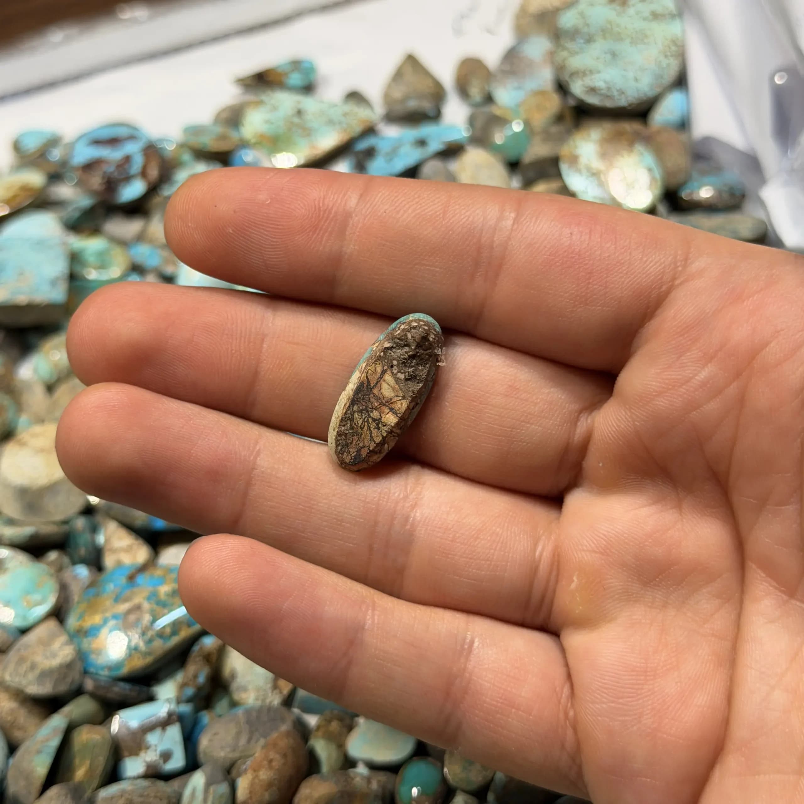 سنگ فیروزه سبز اصل نیشابوری کد2648 — تصویر ۲