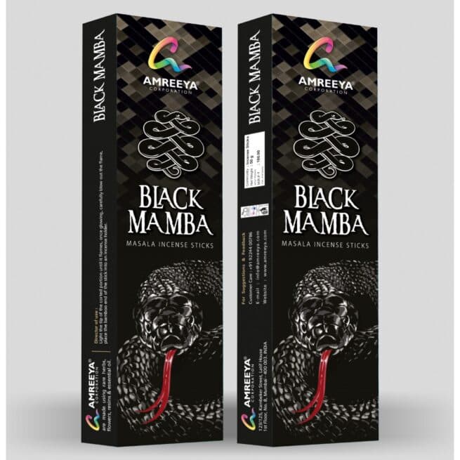 عود خوشبو کننده شاخه ای آمریا Amreeya مدل بلک مامبا Black Mamba — تصویر ۴