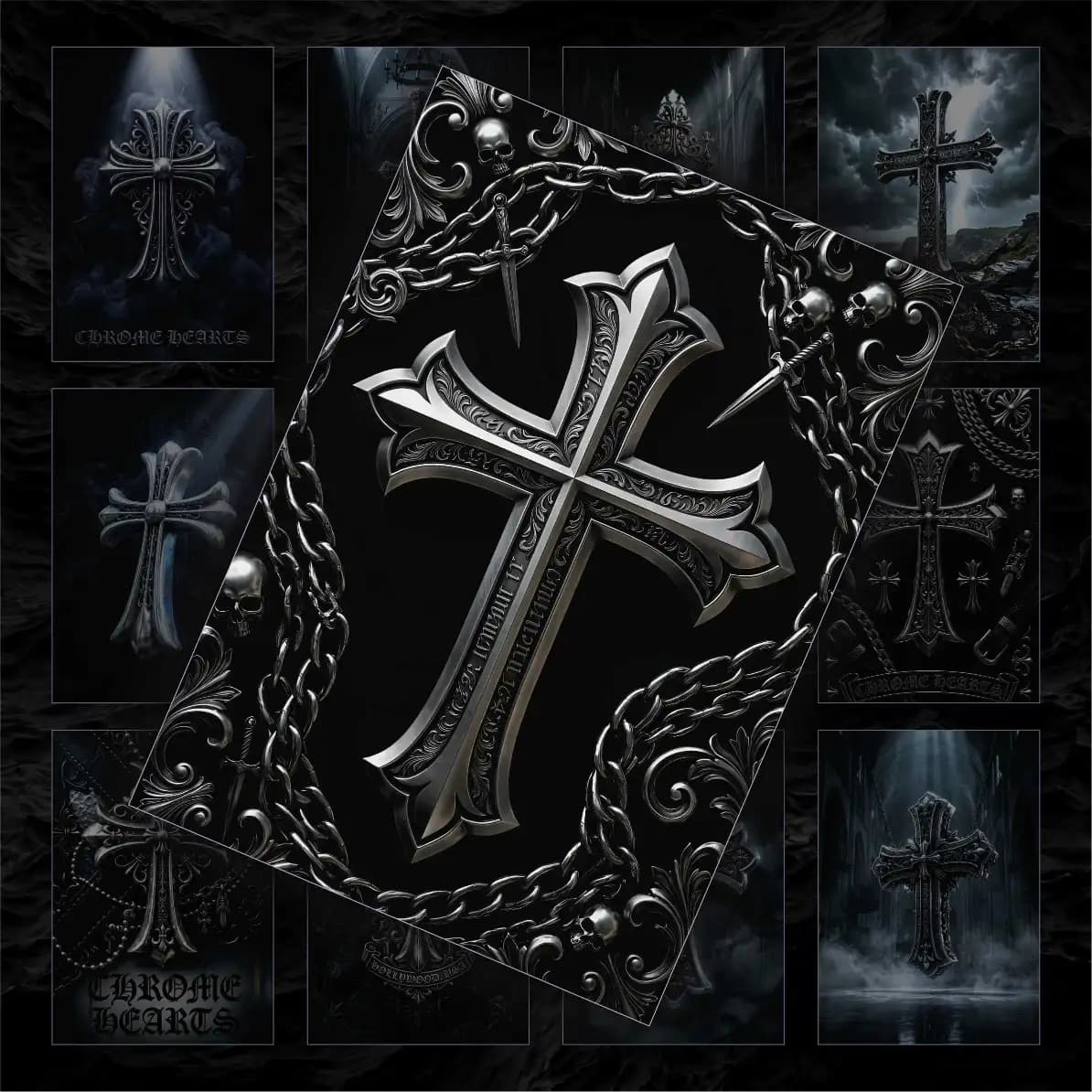 پک پوستر ۱۲ عددی کروم هارتز | Chrome Hearts