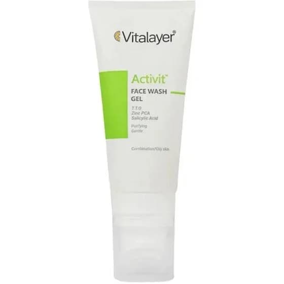 ژل شستشوی صورت اکتی ویت ویتالیر Vitalayer پوست چرب و مختلط حجم 200 میل