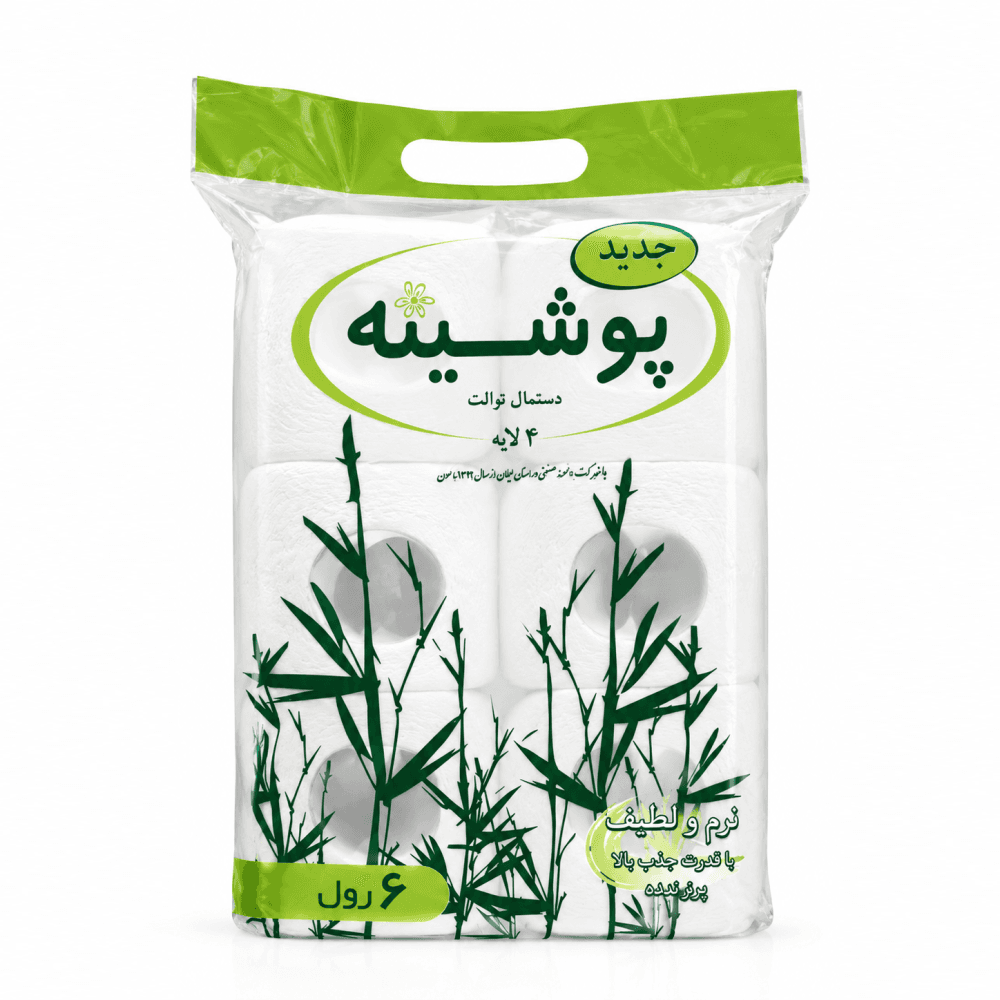 دستمال توالت پوشینه 4 لایه 6 رول — تصویر ۲