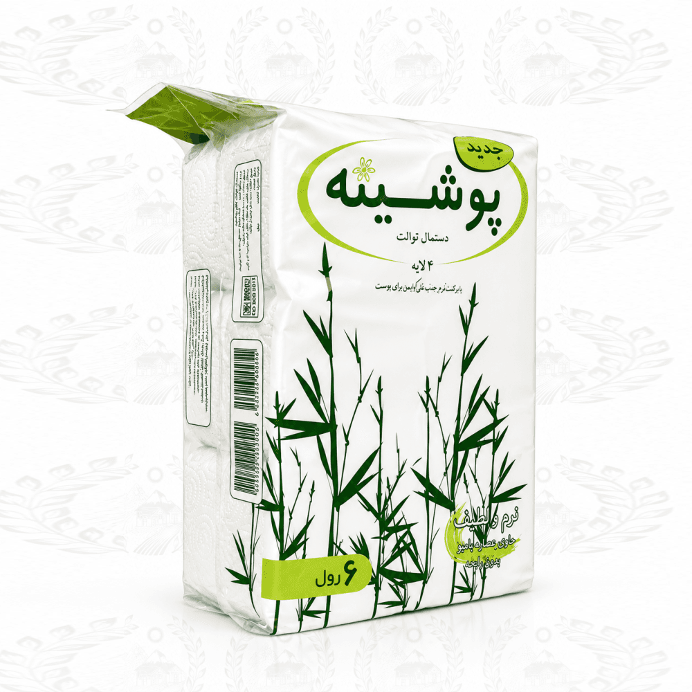 دستمال توالت پوشینه 4 لایه 6 رول