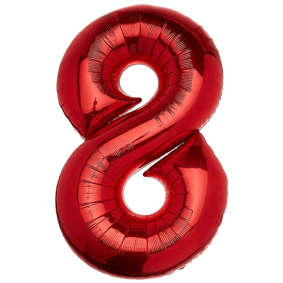 بادکنک فویلی عدد 8 قرمز