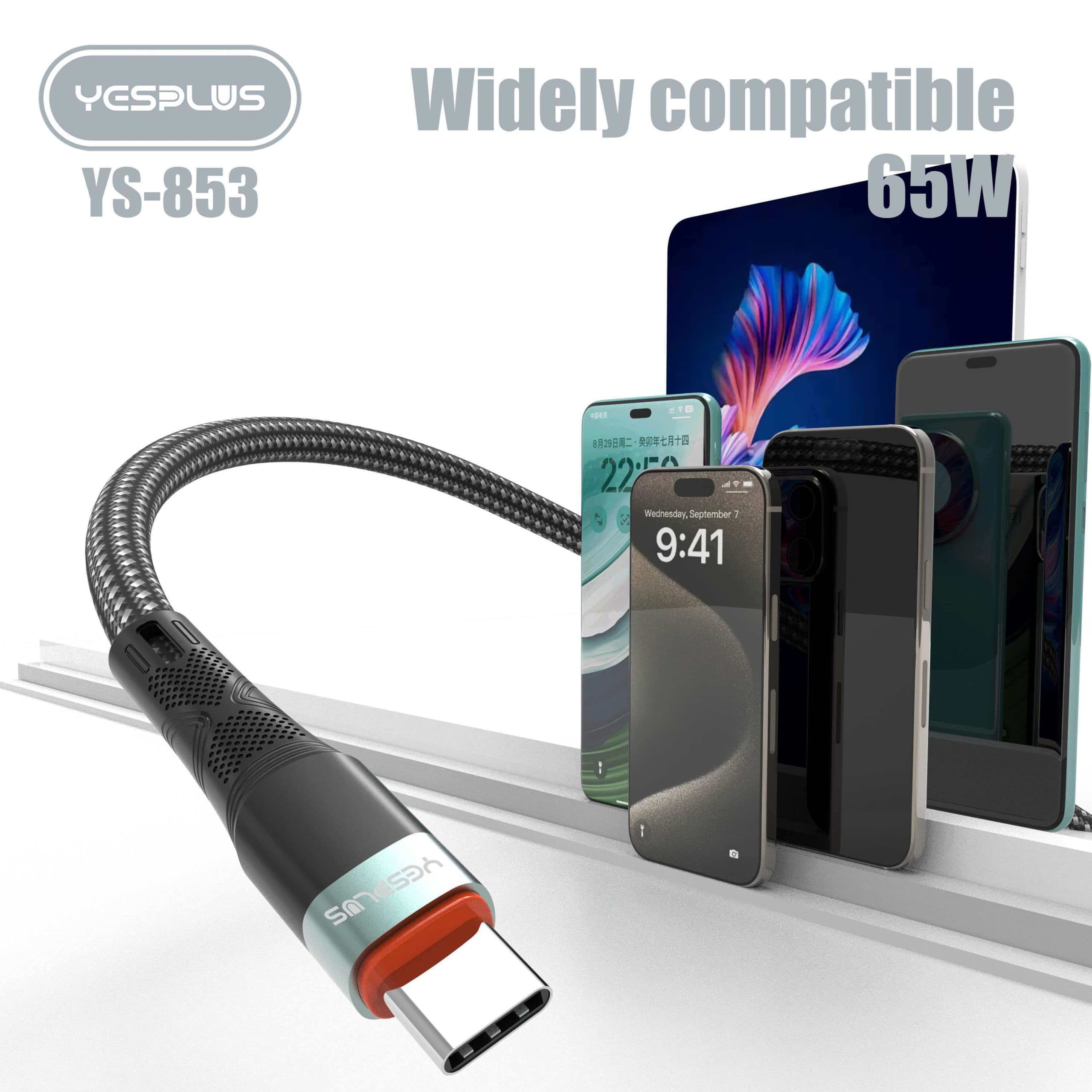 کابل فست شارژ type c to type c یس پلاسys-853 — تصویر ۵