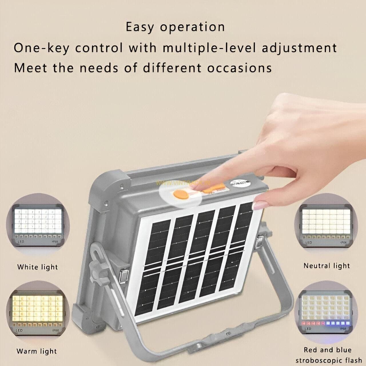 پروژکتور سیار شارژی و پاور بانک خورشیدی Solar LED Light — تصویر ۲