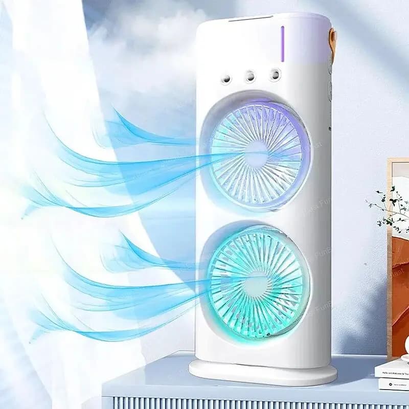 پنکه مه پاش دوقلو مدل Double-ended Spray Fan / خرید عمده پنکه مه پاش — تصویر ۲