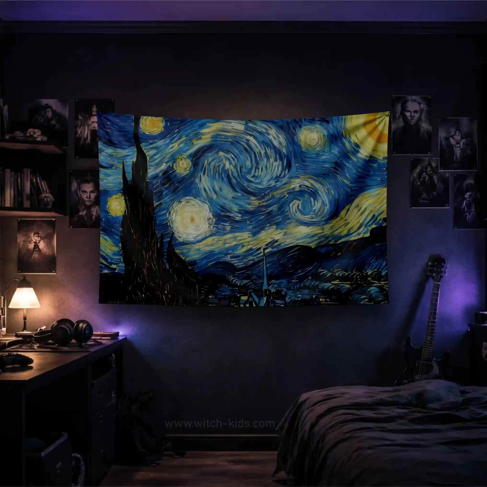 بک دراپ بزرگ | پرچم | شب های پر ستاره ونگوک | Starry Night ( افقی )