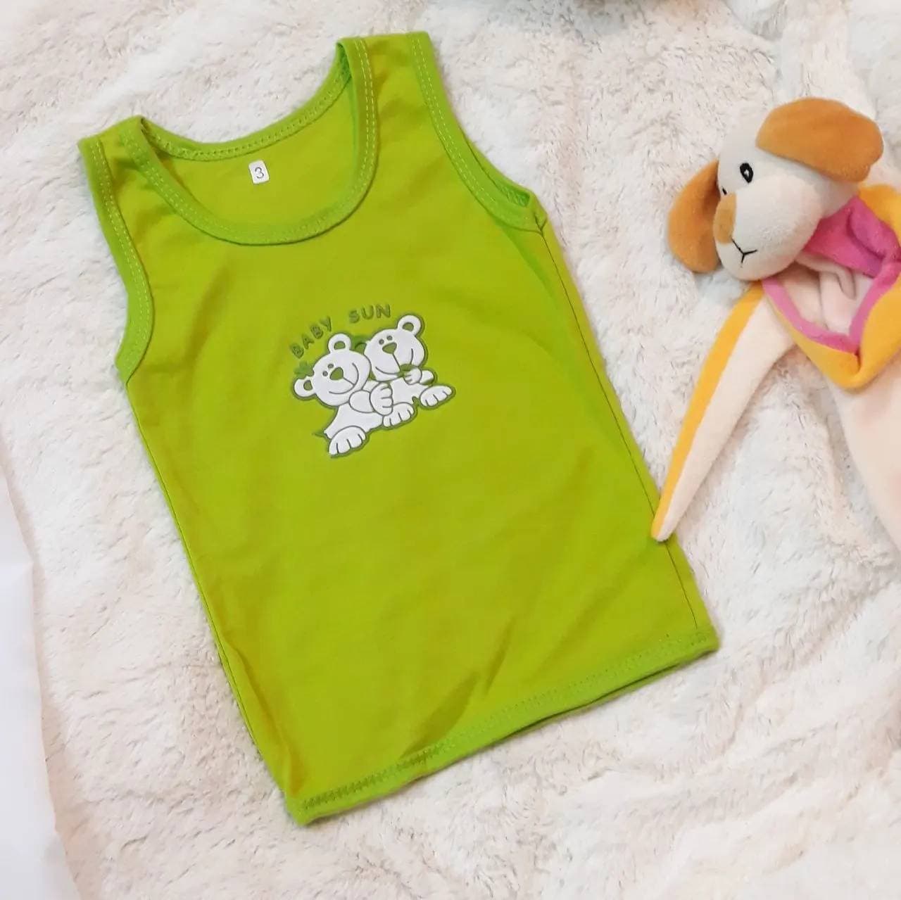 رکابی نوزادی طرح BABY SUN زیرپوش آستین حلقه‌ای نخ پنبه