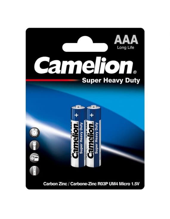 باتری نیم‌قلمی AAA کملیون R03P سوپر Heavy Duty (2عددی)