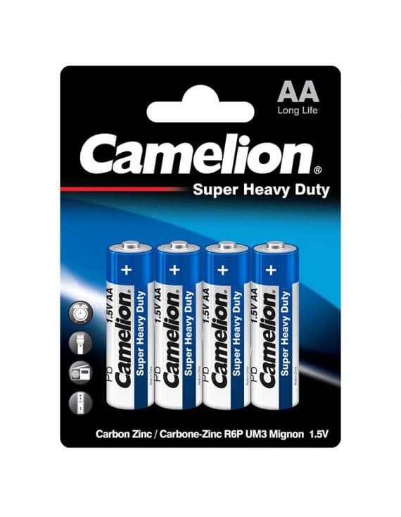 باتری قلمی AA کملیون 4 عددی R6P سوپر Heavy Duty