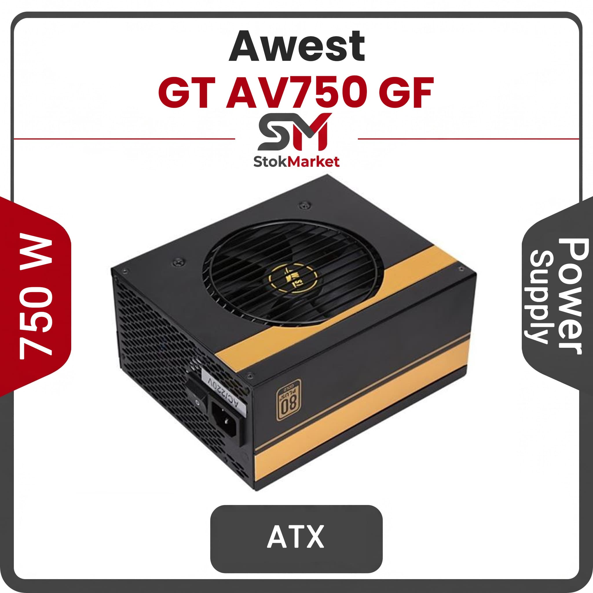 پاور اوست 750 وات فول ماژولار مدل GT AV750 GF