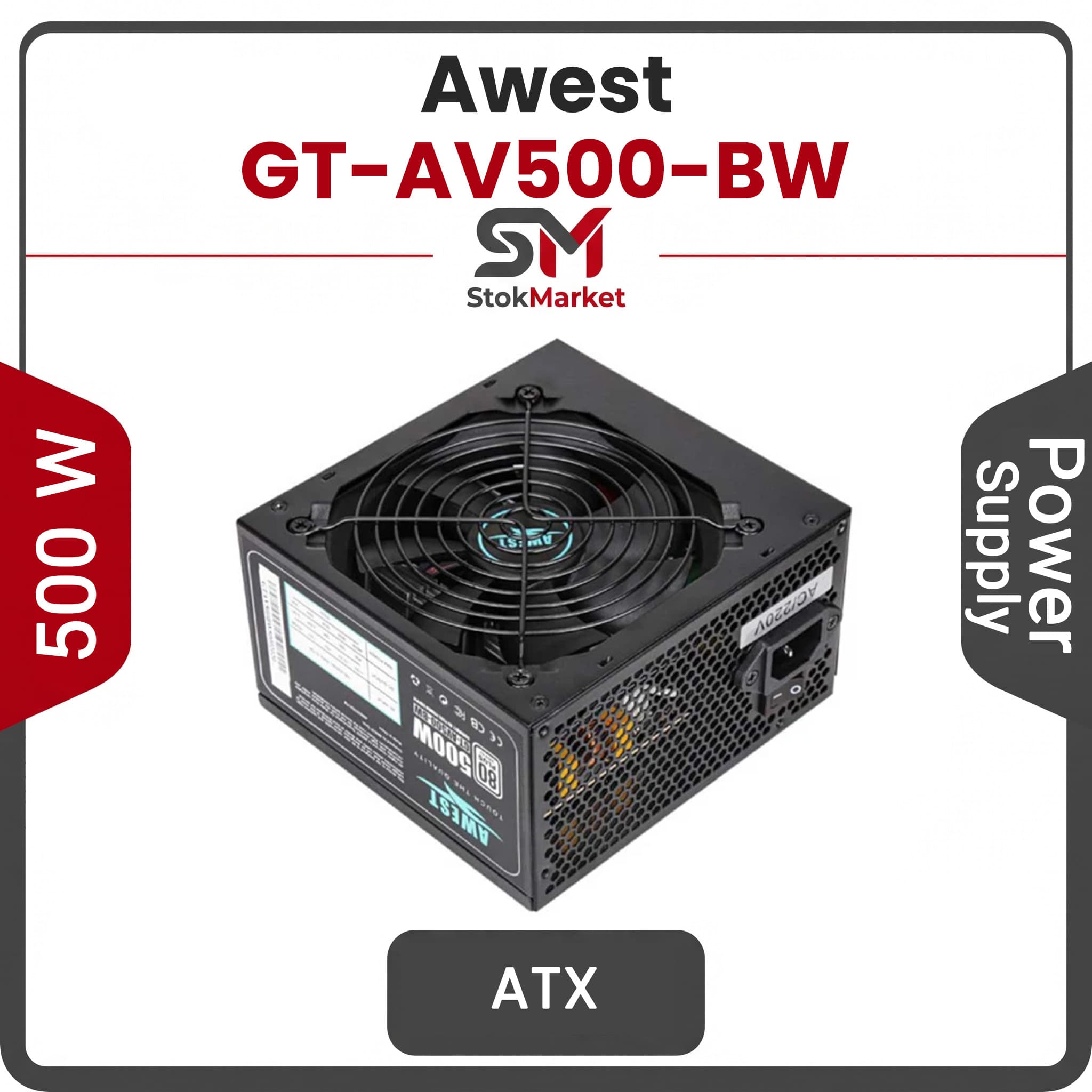 منبع تغذیه 500 واتی اوست مدل GT-AV500-BW