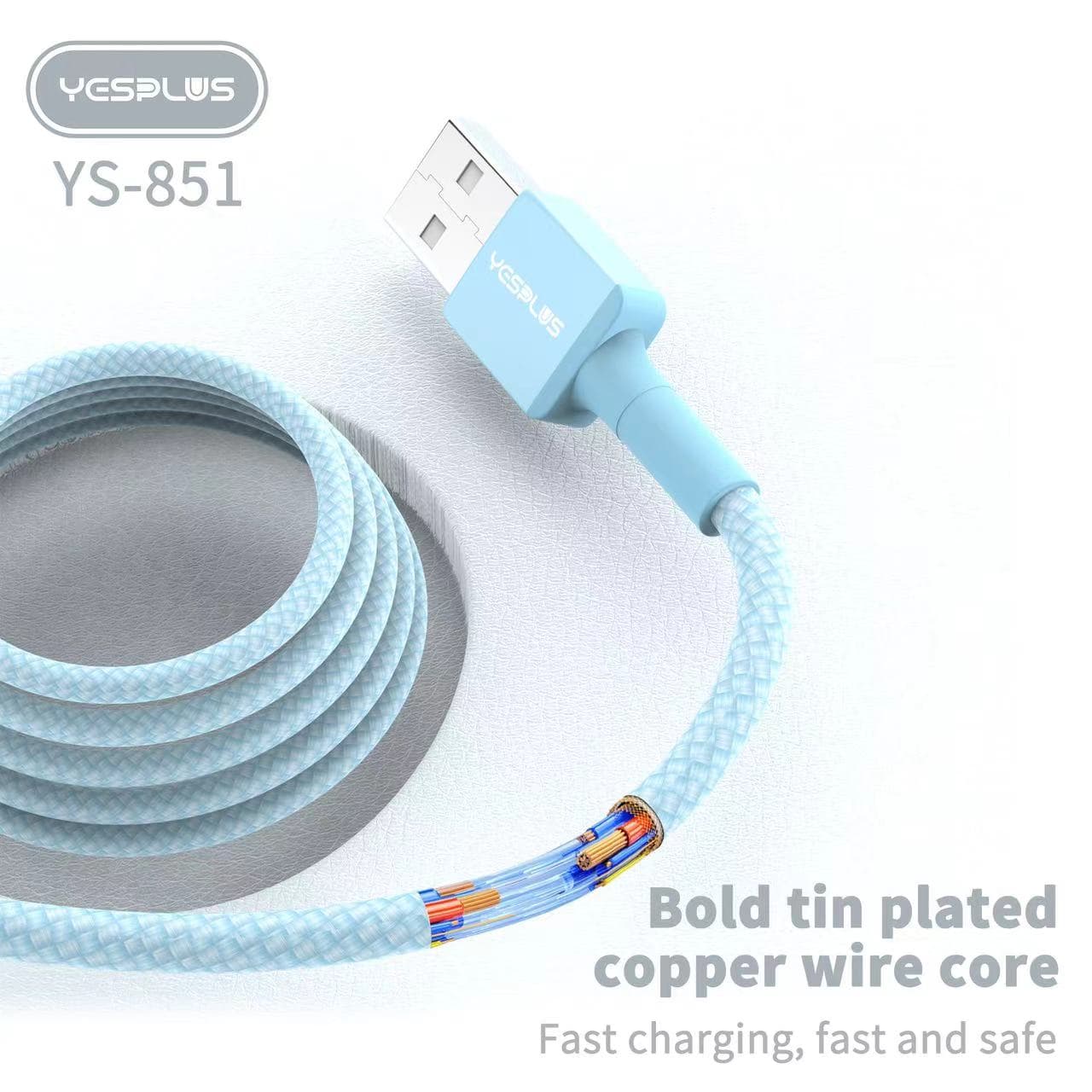 کابل شارژ و انتقال دیتا آیفونی 2.4A یس پلاس | لوازم جانبی موبایل احمدآباد اصفهان Yesplus YS-851A — تصویر ۶